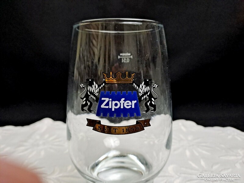 6 db új sörös pohár, Zipfer felírat 0,5 liter