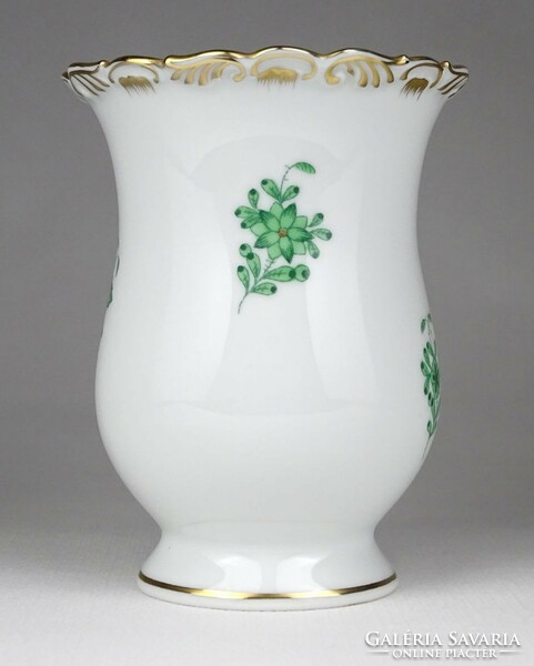 1L200 Zöld Apponyi mintás Herendi porcelán váza 12 cm