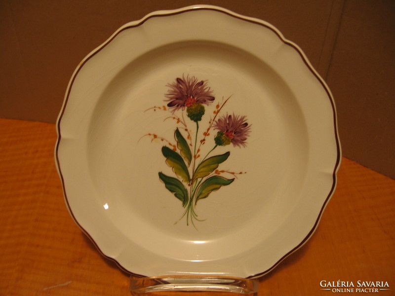 Botanikás Wechsler kézi festett, számozott kerámia fali tányér