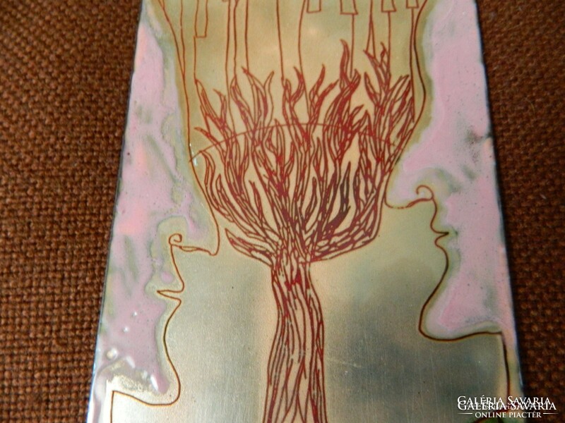 Seprényi georgina _ with tree of life - fire enamel image