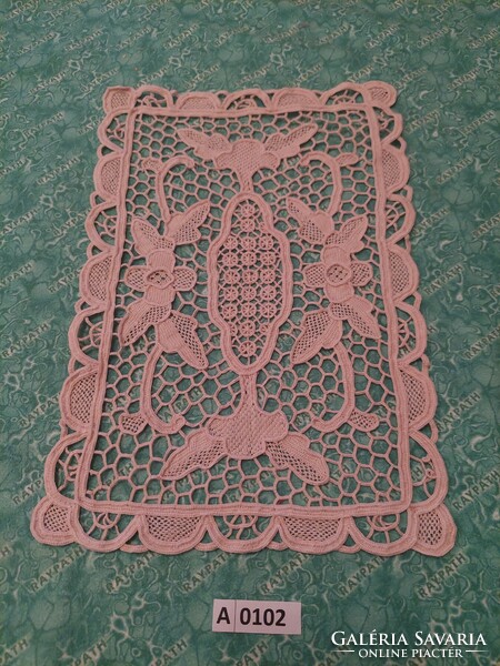 A0102 sewn lace tablecloth ecru color 28*19cm