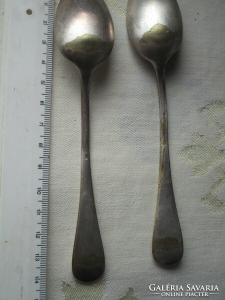 2 marked silver-plated copper spoons, for replacement