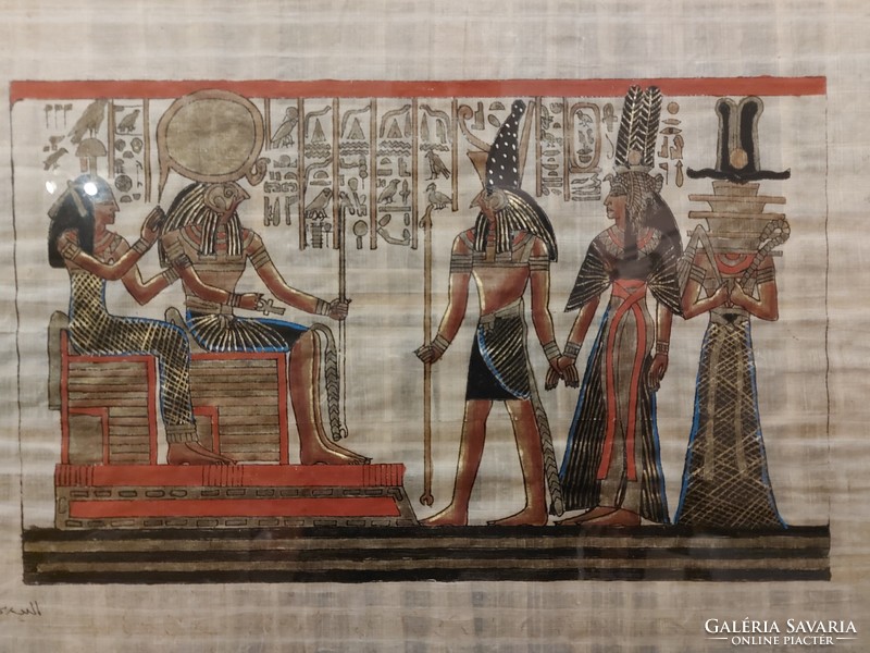 Egyiptomi életkép papiruszon - szignált 321