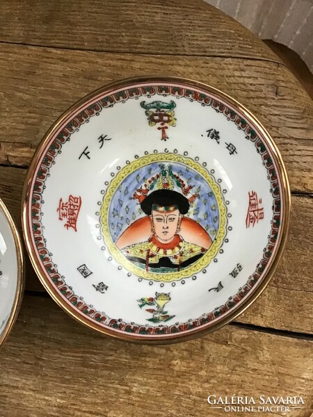 Régi kézzel festett kínai porcelán tálka párban