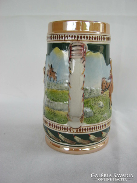 Indian ceramic beer mug Indian pattern mug
