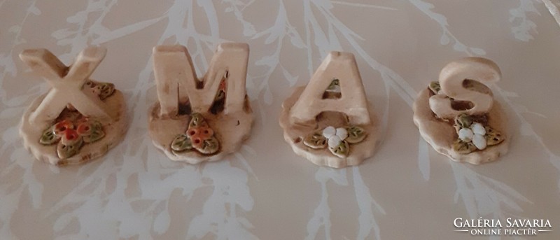 Xmas ceramic letter ornaments