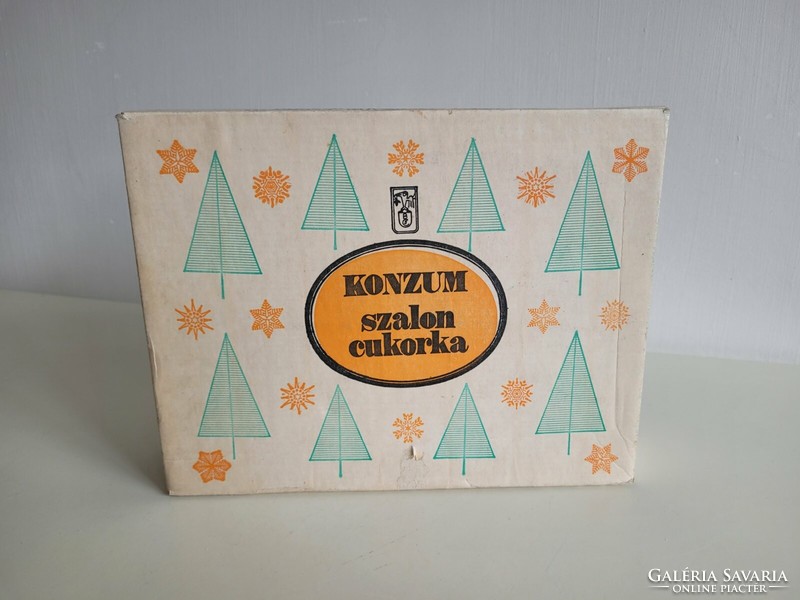 Old consumer bacon candy box 1983 Budapest chocolate factory paper box
