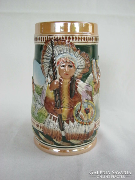 Indian ceramic beer mug Indian pattern mug