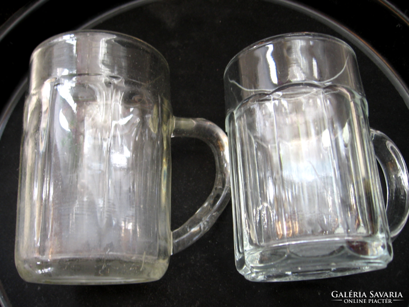 Pair of retro antique ribbed jugs