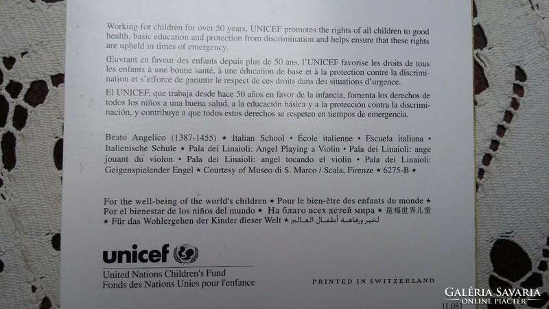 Karácsonyi Unicef képeslap