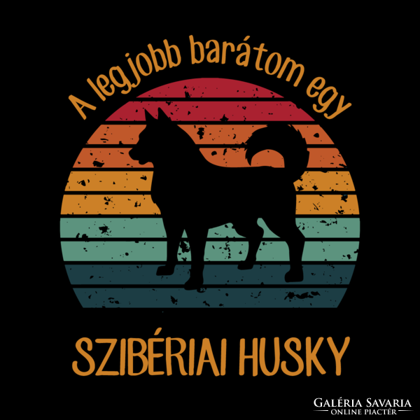 My best friend is a Siberian husky - vintage style dog canvas print