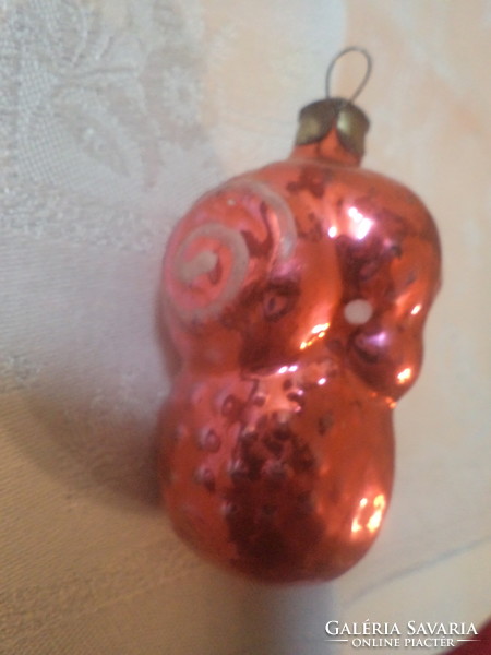 Old retro Christmas glass ornament, parrot