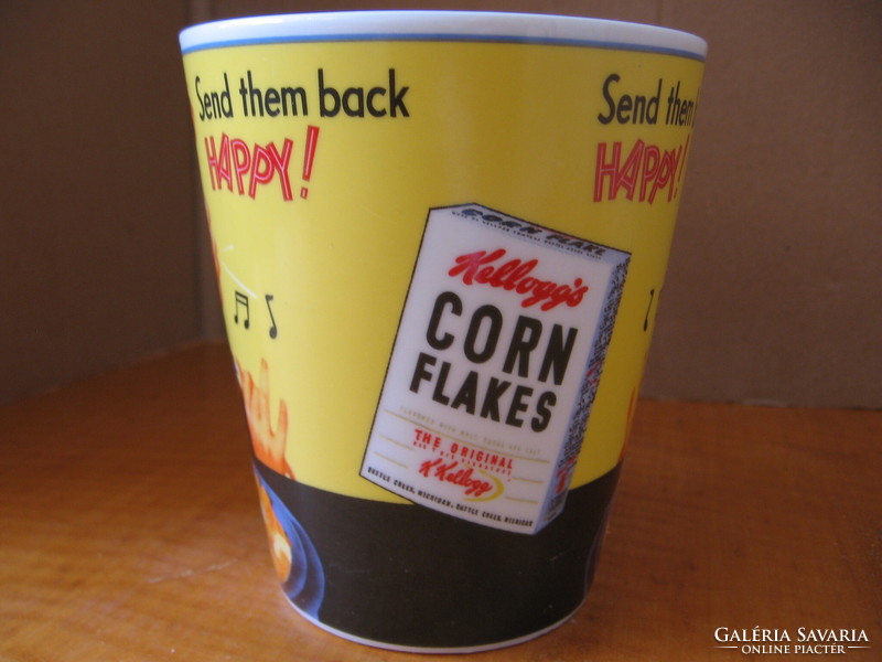 Gyűjtői nosztalgia Kellog's Corn Flakes "Send Them Back Happy" kávés, kakaós  bögre 2005