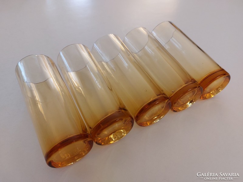 Retro glass amber-colored old glass glass 5 pcs