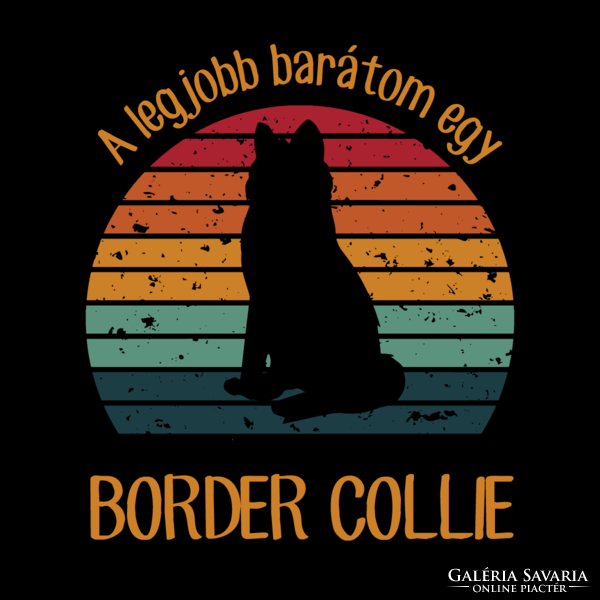 My best friend is a border collie - vintage style dog canvas print
