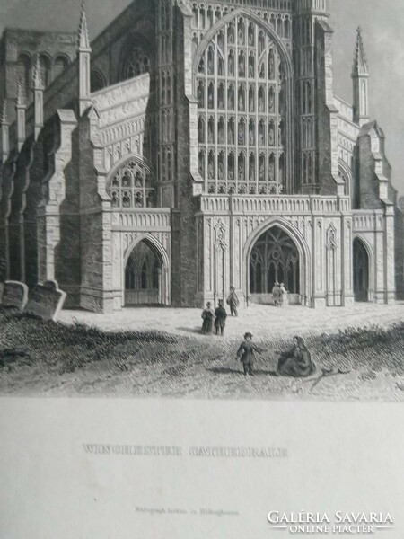 Winchester Cathedral, original engraving ca.1863