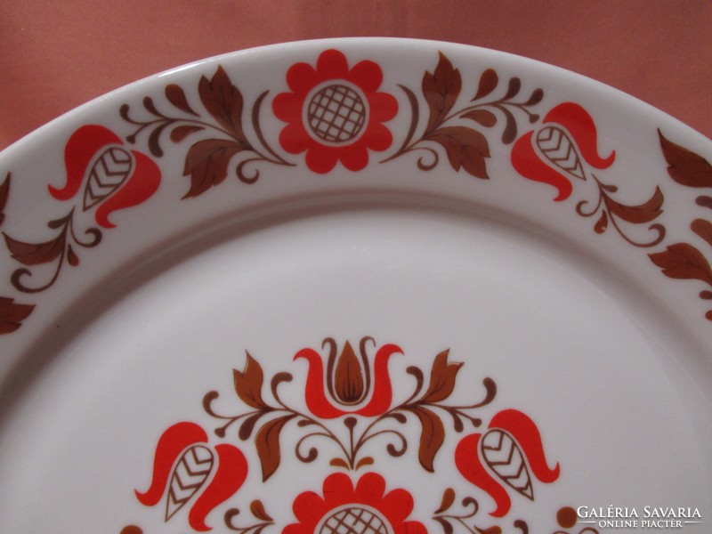 Retro Alföldi süteményes tálca, fali tál, tányér madaras-virágos mintával