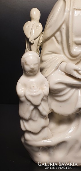 Antik Kínai Guayin Blanc de Chine Porcelán Szobor 17-18 Század