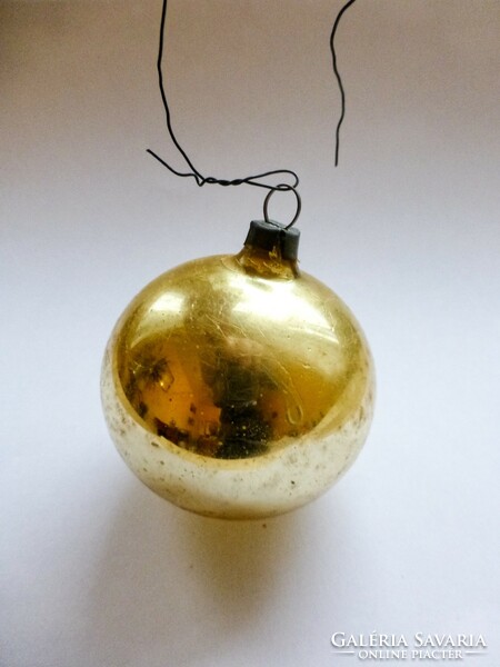 Antique glass Christmas tree decoration, sphere