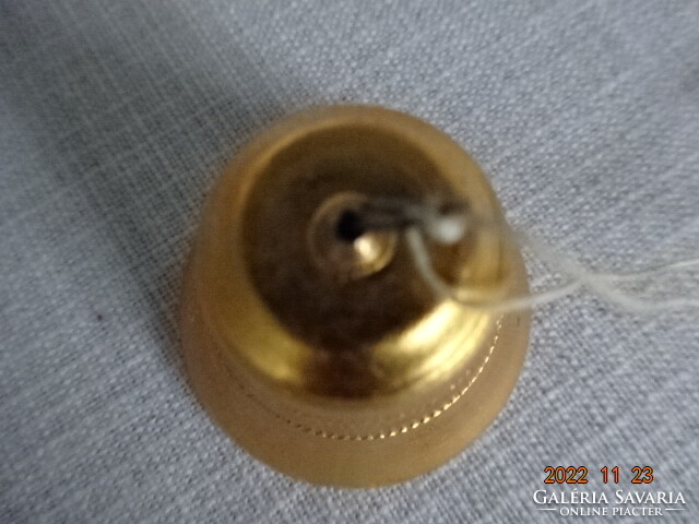 Christmas ornament, gold-plated aluminum bell, height 3 cm. He has!