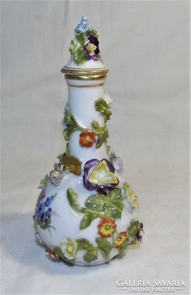 Antik Dresden porcelán parfűmös palack