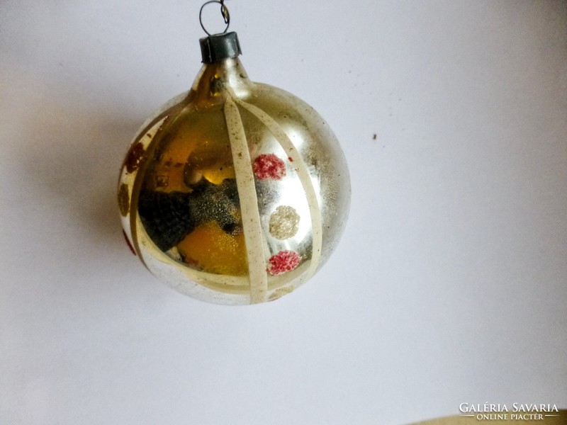 Antique glass Christmas tree ornament, polka dot ball ii.
