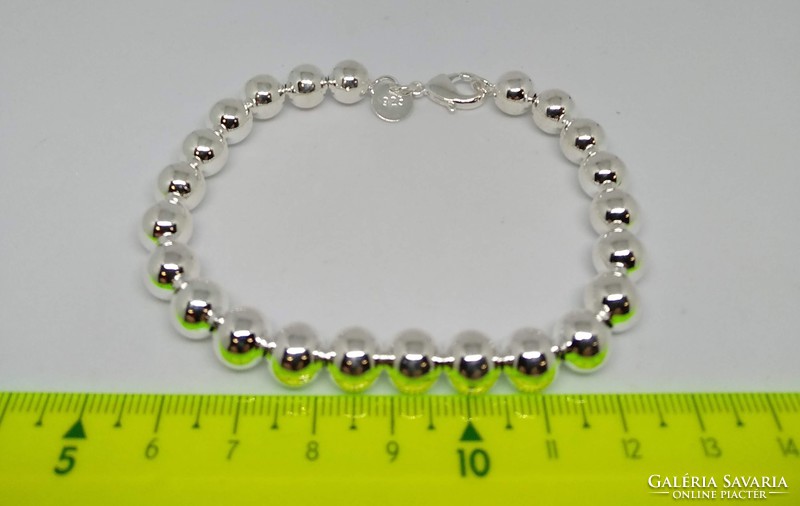 Bracelet made of silver-plated spheres marked 925-S