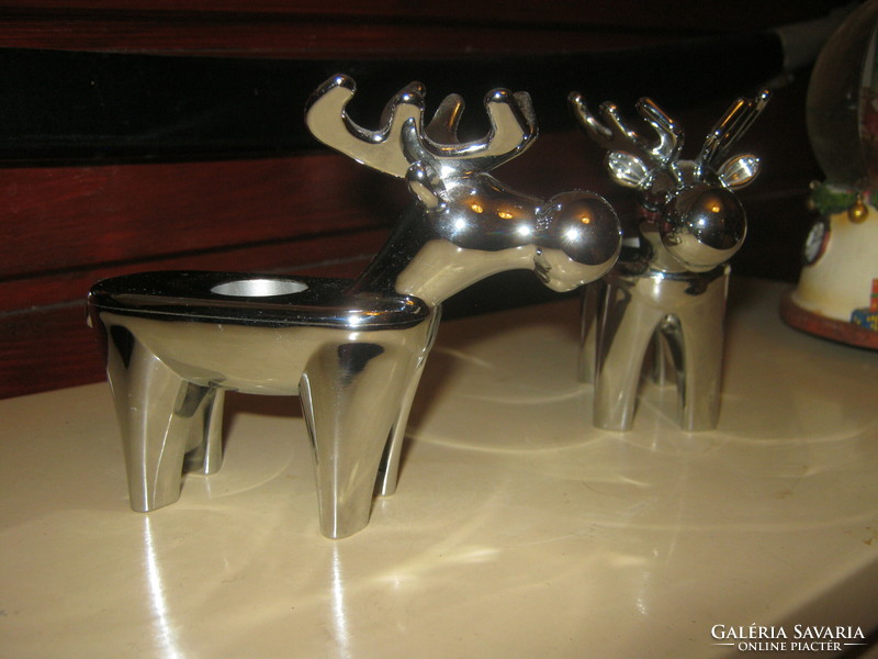 Retro metal deer candle holder