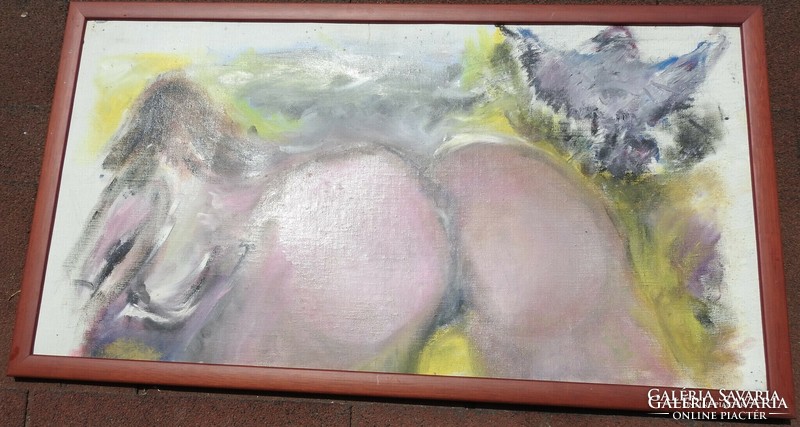 Ismeretlen alkotó - Nő hátulról - akt festmény