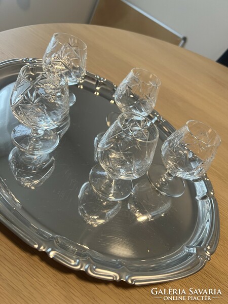 Ajka crystal cognac glass set 5 pcs