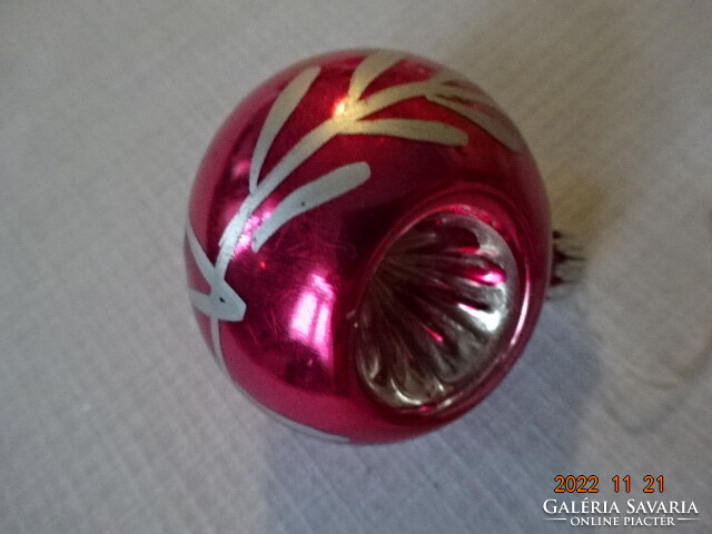 Christmas glass ball, silver pattern, diameter 5 cm. He has!