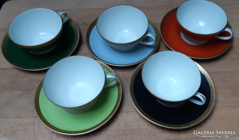Art deco 5 color hand painted coffee set