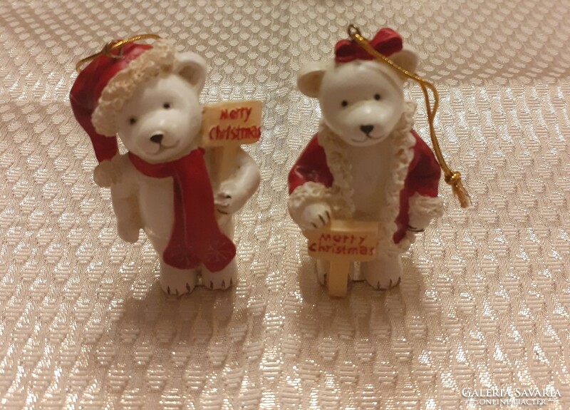 Christmas ice bears, teddy bears, Christmas tree decoration, seneca design