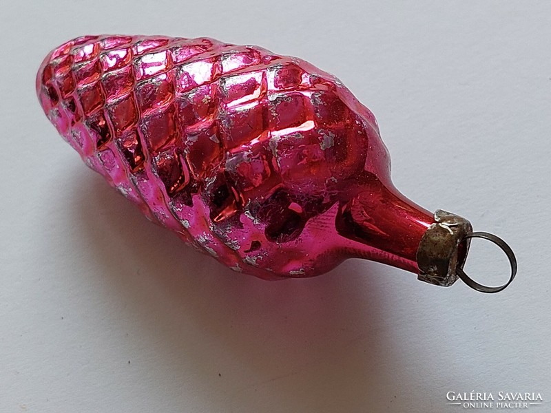Old glass Christmas tree decoration pink cone glass decoration
