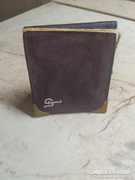 1960s faux leather folder notebook holder advertising item for sale!