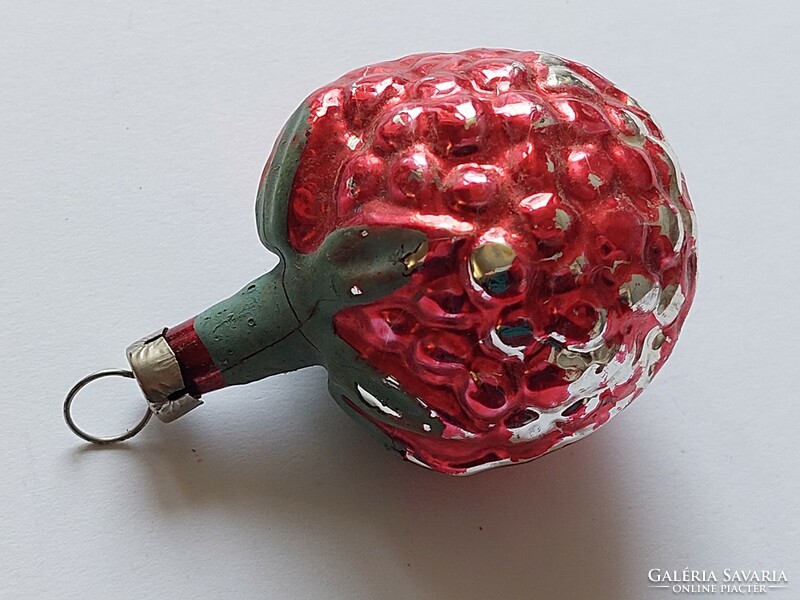 Old glass Christmas tree decoration red strawberry strawberry fruit raspberry glass decoration