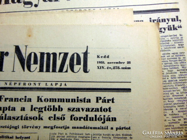 1958 November 25 / Hungarian nation / for birthday :-) newspaper!? No.: 24436