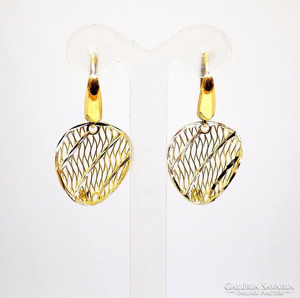 Yellow-white gold dangling earrings (zal-au113536)