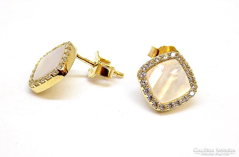 Gold earrings with pearls (zal-au109633)