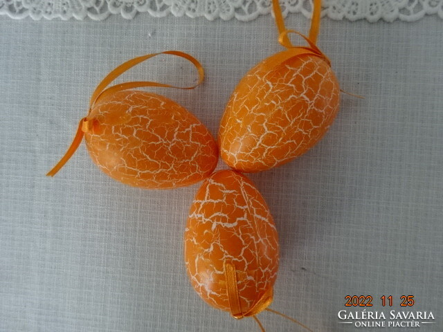 Húsvéti narancssárga tojásdísz, három darab, magassága 6 cm. Vanneki!