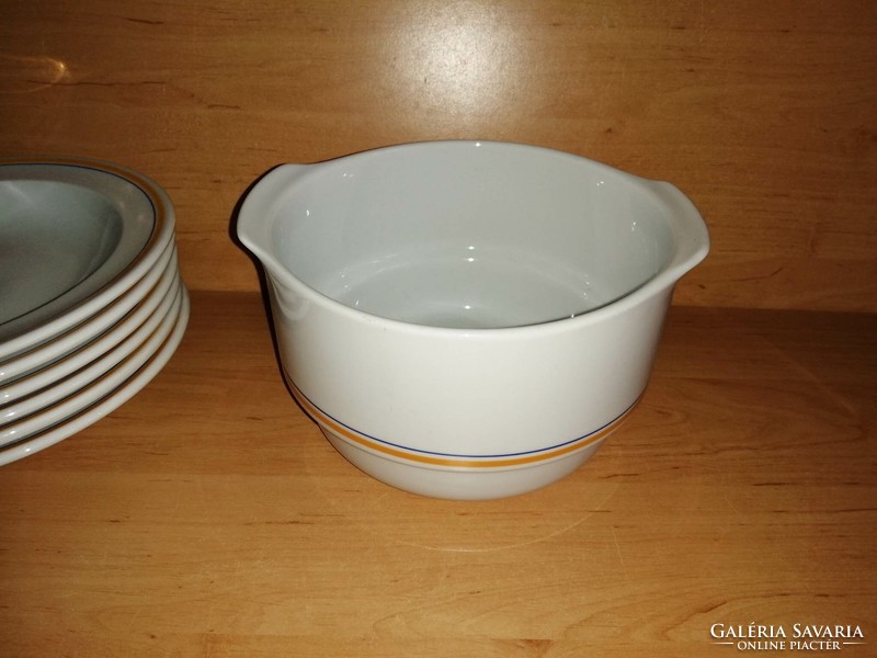 Alföldi porcelain csmvv soup bowl with 6 deep plates (bb)