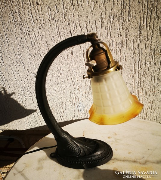 Antik Szecessziós asztali lámpa, falkar, fali lámpa több funkciós, íróasztal, bank lámpa. Videó is!