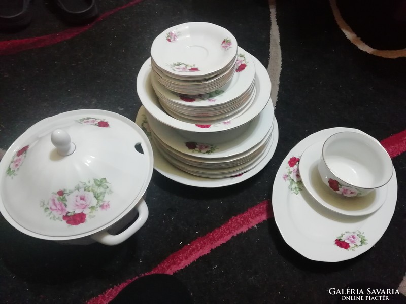 Antique Epiag porcelain set in pink rare flawless condition marked