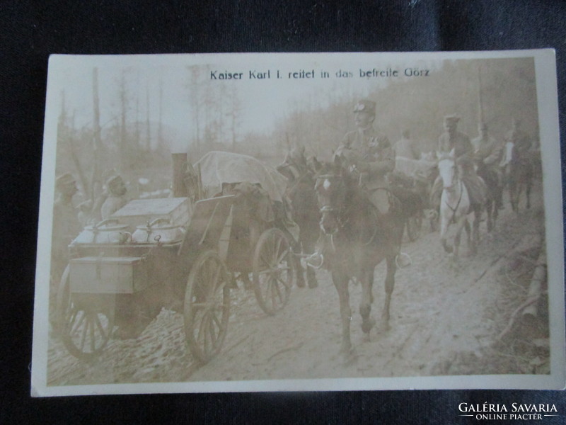 Arc. Crowned Hungarian King Károly 1916: World War II frontline period original photo sheet