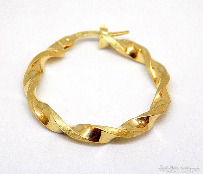 Twisted gold hoop earrings (zal-au108341)