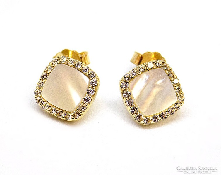 Gold earrings with pearls (zal-au109633)