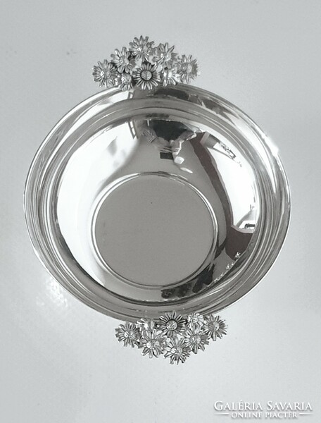 Silver (800) bowl, offering hazelnuts and candies