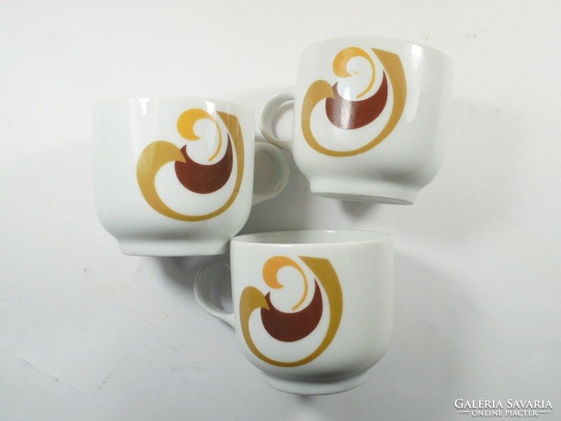 Old retro lowland porcelain tea coffee cup, 3 pieces, part of a set, approx. From the 1970s