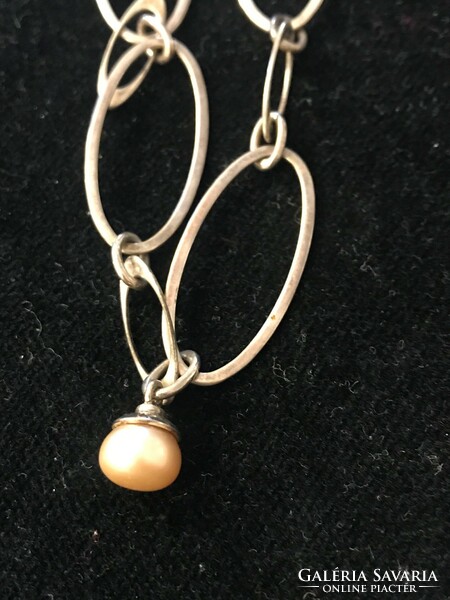 New! Silver jewellery. 925 Marked. Special style, custom-made bracelet with cultured pearl.