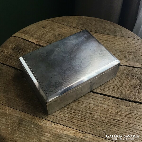 Antique Diana silver cigarette box with hidden opening button 419 grams gross